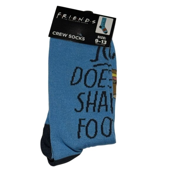 Friends Joey Doesn’t Share Food Crew Socks Blue Men’s 9-13 NWT - Picture 2 of 2